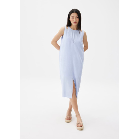 Linen Shift Midi Dress