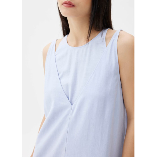 Linen Shift Midi Dress