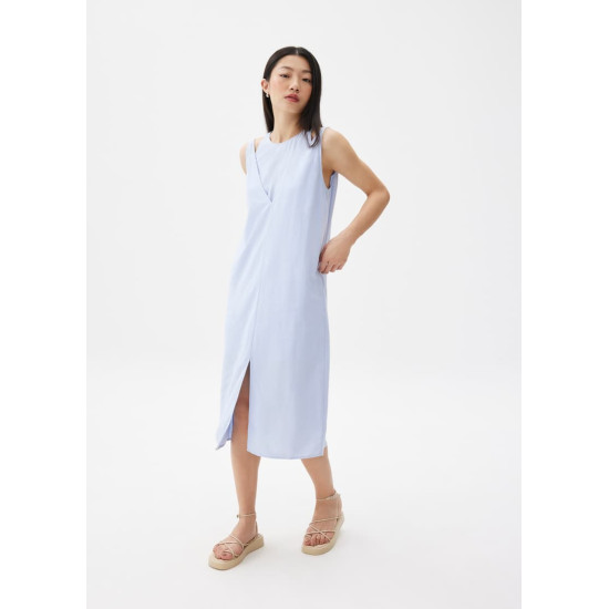 Linen Shift Midi Dress