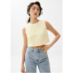 Liana Linen Crop Shell Top