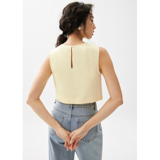 Liana Linen Crop Shell Top