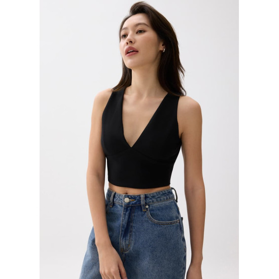 Wen Padded V-neck Crop Top