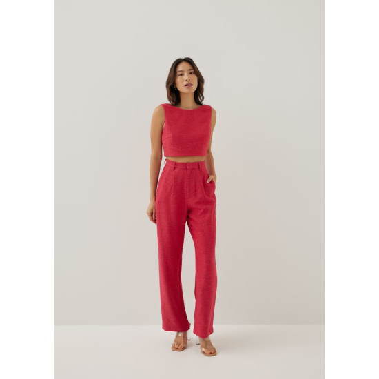 Janeth Textured Straight Leg Pants