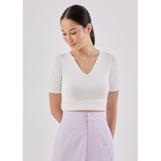 Lori Knit Crop Sleeve Top