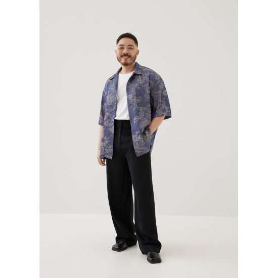 Jaxon Unisex Satin Collared Shirt in Opulent Florals