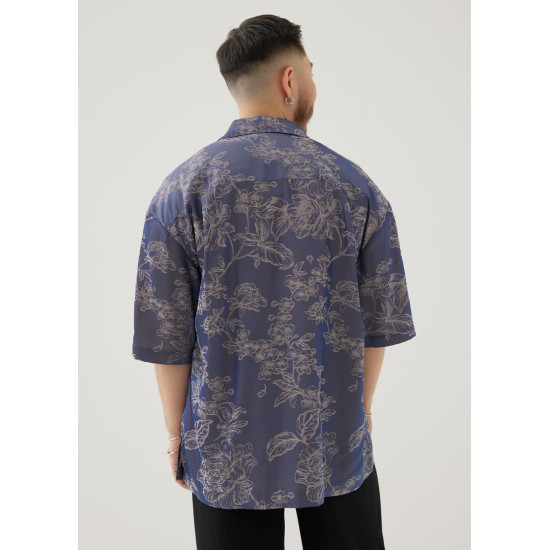 Jaxon Unisex Satin Collared Shirt in Opulent Florals