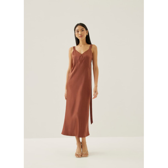 Mariette Satin Column Midaxi Dress