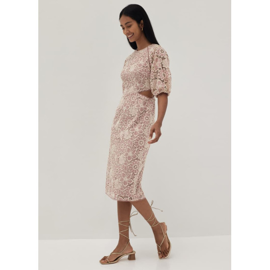 Venus Lace Cut Out Midi Dress