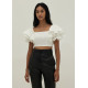 Mckenzie Ruffle Sleeve Bustier Crop Top