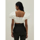 Mckenzie Ruffle Sleeve Bustier Crop Top