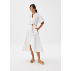 Belted Cotton Shirt Dress