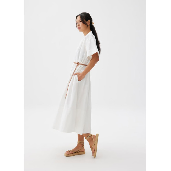 Belted Cotton Shirt Dress