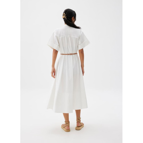 Belted Cotton Shirt Dress