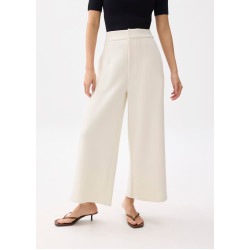 High Waist Cropped Wide Leg Culottes