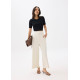 High Waist Cropped Wide Leg Culottes