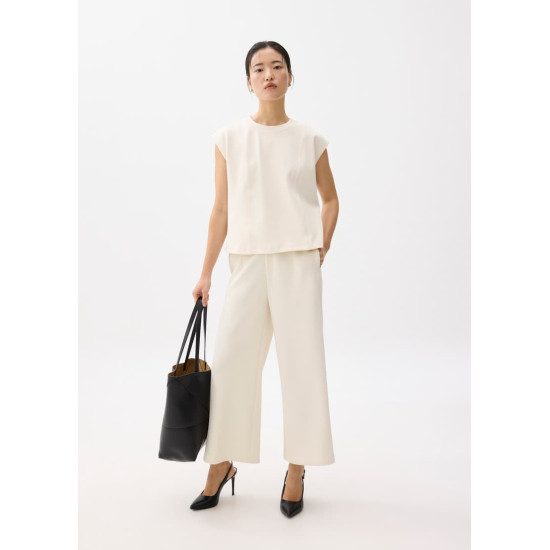 High Waist Cropped Wide Leg Culottes