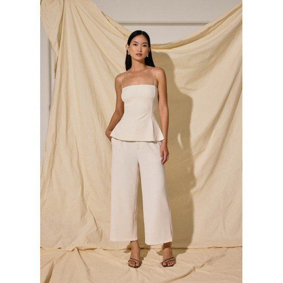 High Waist Cropped Wide Leg Culottes