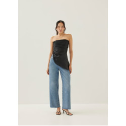 Valrie Asymmetric Ruched Tube Top