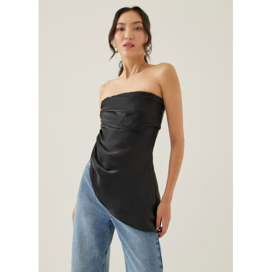 Valrie Asymmetric Ruched Tube Top