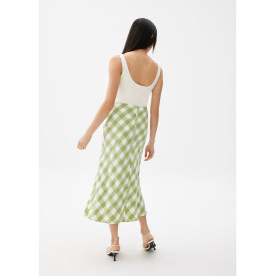 Gingham A-line Midaxi Skirt