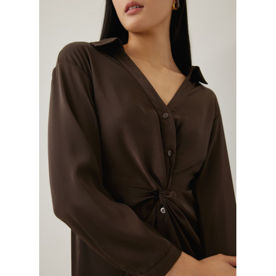 Correa Relaxed Front Twist Shirt Dress