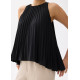 Pleated Round Neck Shell Top