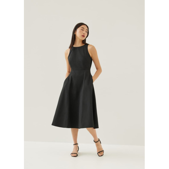 Jica Padded Fit & Flare Midi Dress