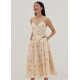 Reece Padded Embroidered Midi Dress