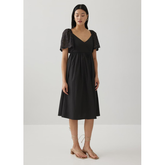 Gwen Padded Broderie Sleeve Dress