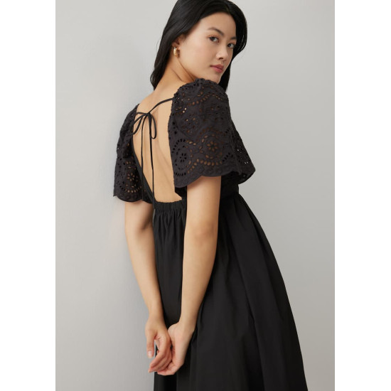 Gwen Padded Broderie Sleeve Dress