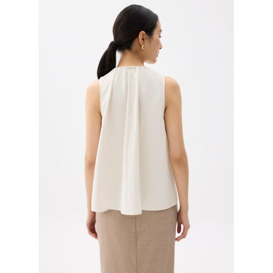 Ruched Round Neck Shell Top