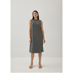 Davika Striped Jersey Drape Column Dress