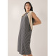 Davika Striped Jersey Drape Column Dress