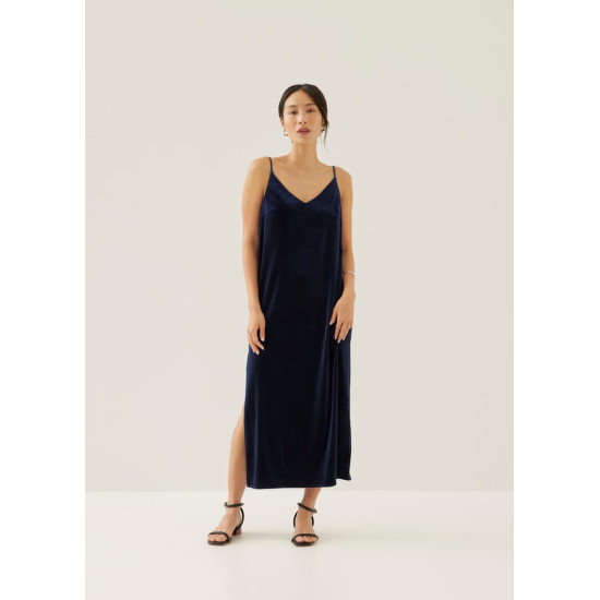 Zaley Velvet Slip Midaxi Dress