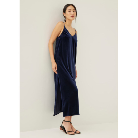 Zaley Velvet Slip Midaxi Dress