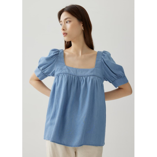 Blanche Chambray Babydoll Blouse