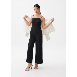 Padded Cut Out Straight Neck Jumpsuit