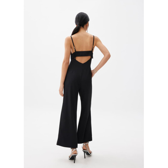 Padded Cut Out Straight Neck Jumpsuit