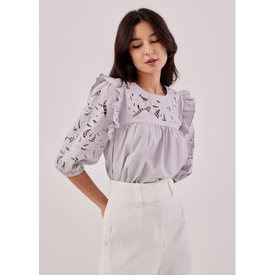 Wioleta Broderie Frill Top