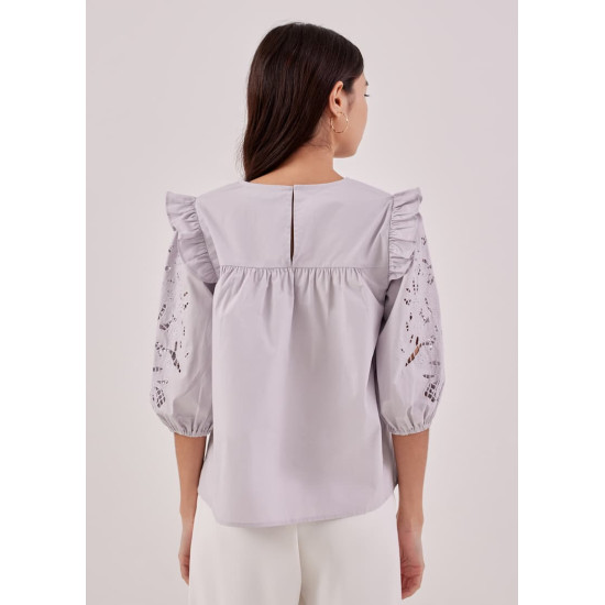 Wioleta Broderie Frill Top