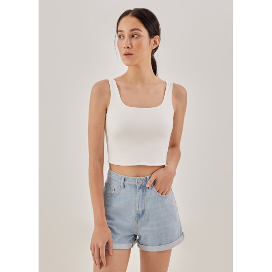 Meran Scoop Neck Crop Tank