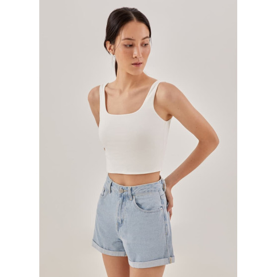 Meran Scoop Neck Crop Tank