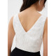 Jacquard Boat Neck Crop Shell Top