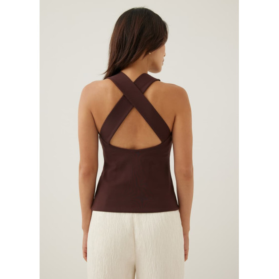 Lassie Padded Jersey Cross Back Tank Top