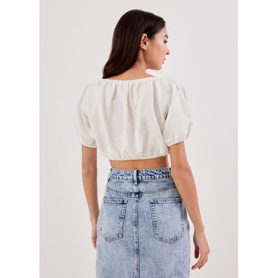 Betsy Puff Sleeve Crop Top