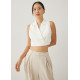 Theresa Tailored Collared Crop Top