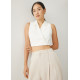 Theresa Tailored Collared Crop Top