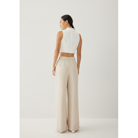 Theresa Tailored Collared Crop Top