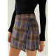 Adrine Plaid A-line Mini Skort