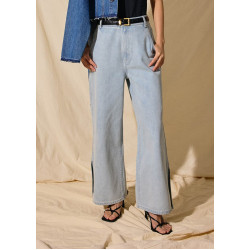 Denim High Rise Wide Leg Jeans